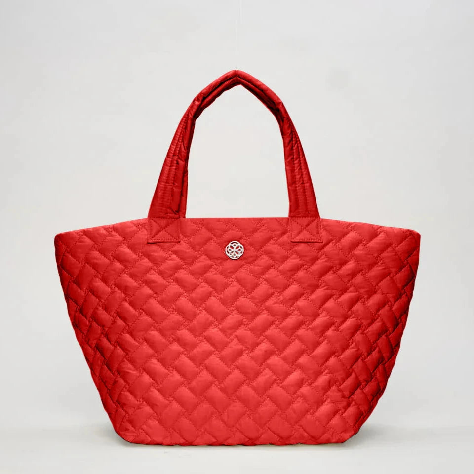 Ameliora Ready Set Go Quilted Tote Bag in Ruby available at Barbara Katz