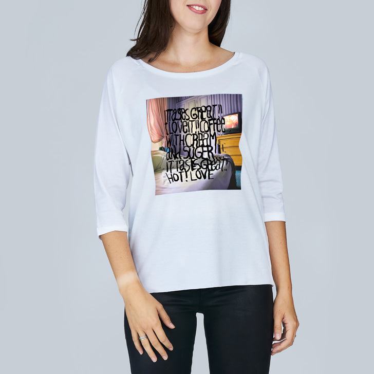 Suzi Roher The Bailey 3/4 Sleeve Tee - Coffee in Bed