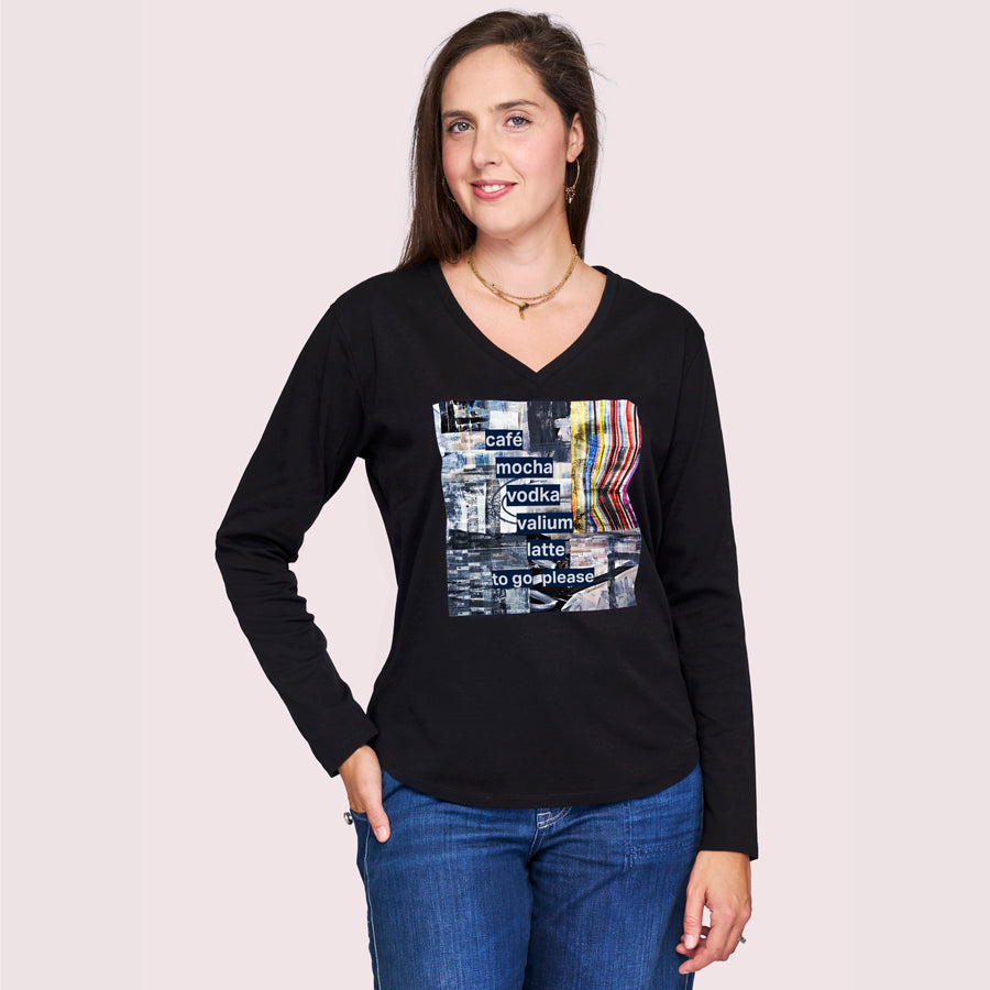 Suzi Roher The Victoria Long Sleeve Tee - Cafe Mocha