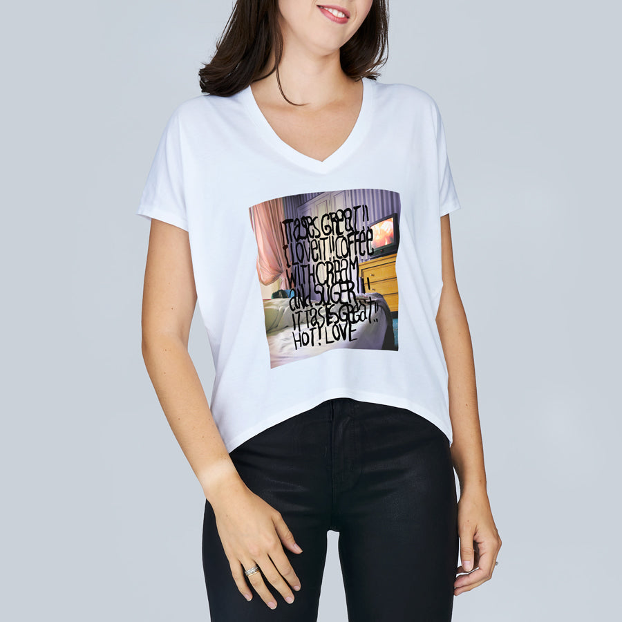 Suzi Roher The Velvet T-Shirt - Coffee in Bed