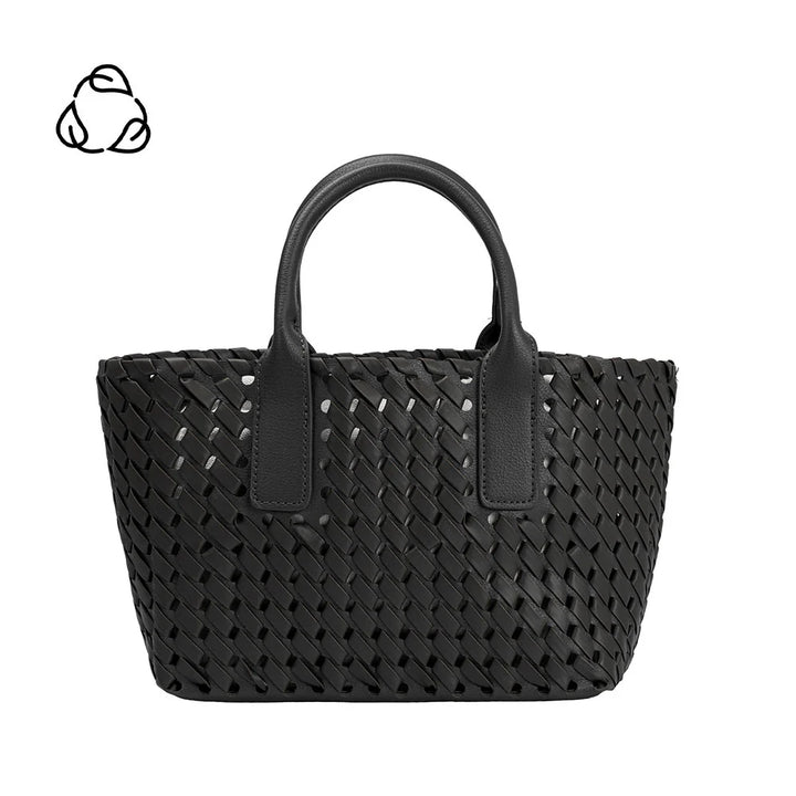 Melie Bianco Chloe Mini Woven Handbag - Black