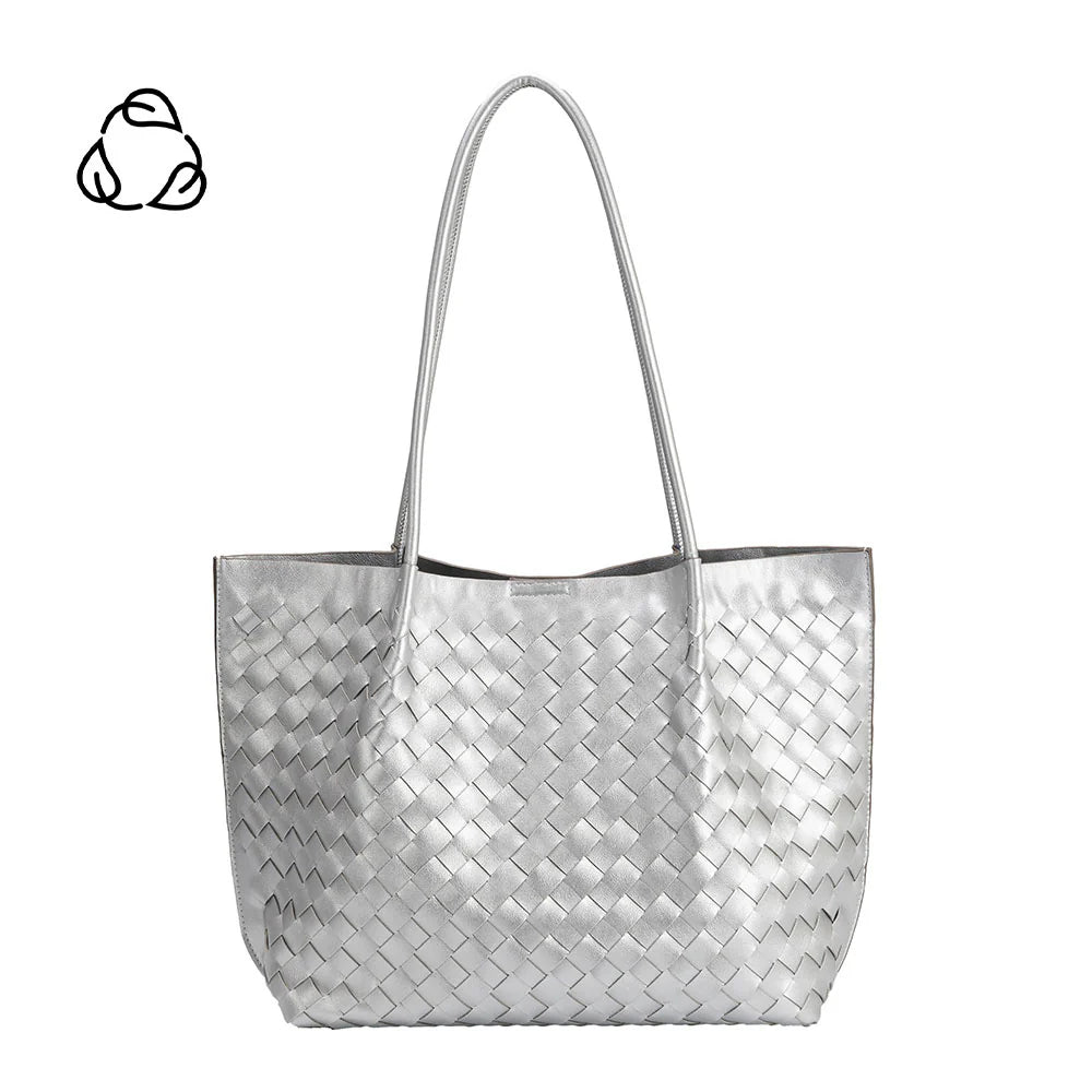 Melie Bianco Victoria Medium Tote Bag - Silver