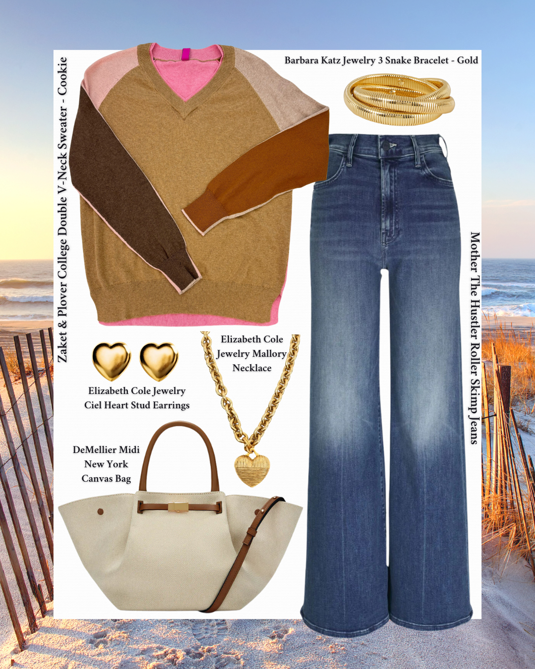 How to Wear Zaket & Plover College Double V-Neck Sweater - Cookie style guide