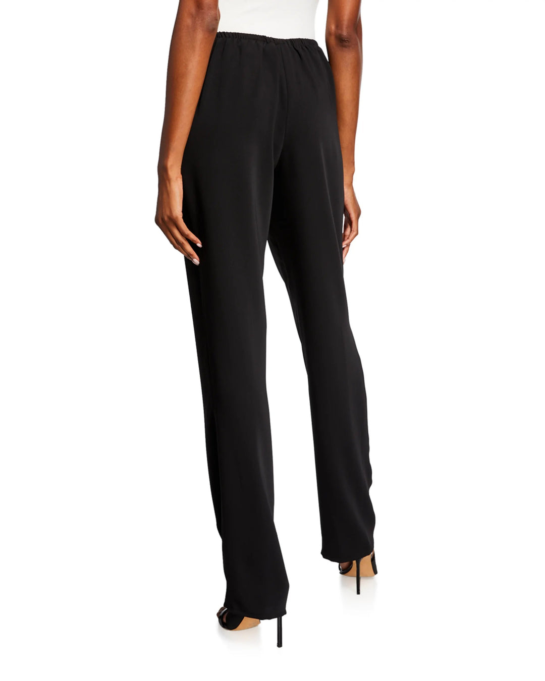 Caroline Rose Crepe Straight Leg Pant in Black