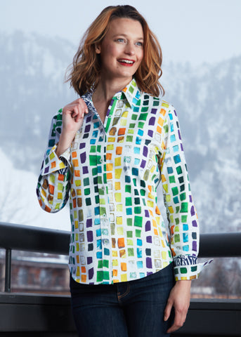 Dizzy-Lizzie Rome Long Sleeve Shirt With Jewel Motifs