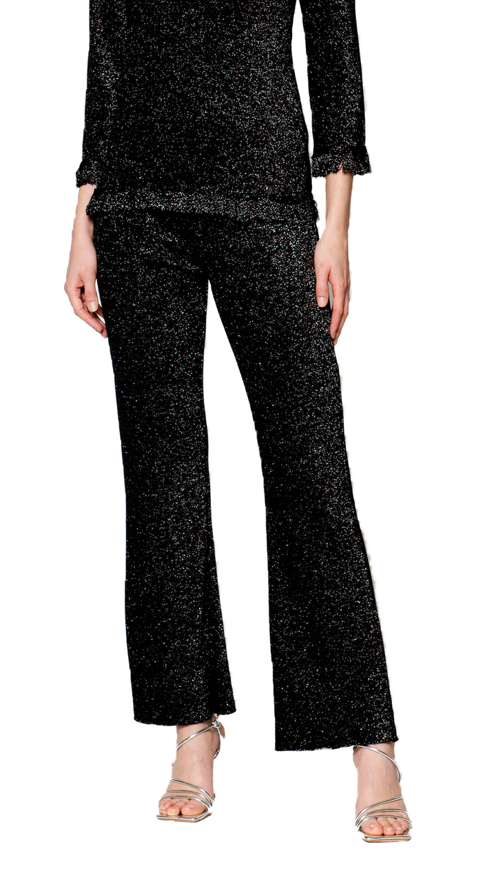 Amanda Boot Leg Shimmery Pant; Black Shimmer