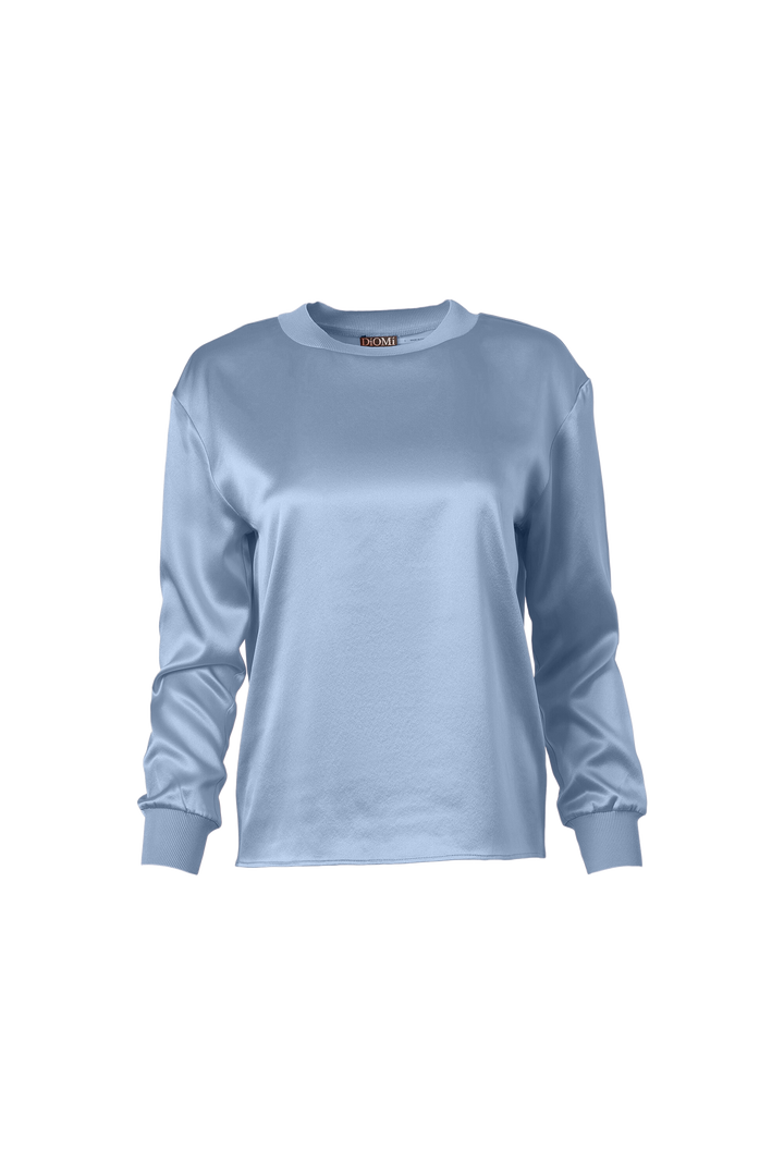 Silk Pullover In Baby Blue