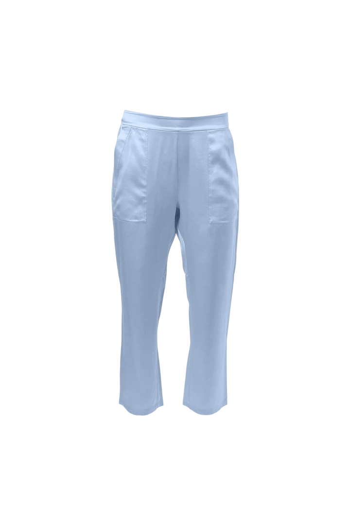 Cropped Silk Pants In Baby Blue