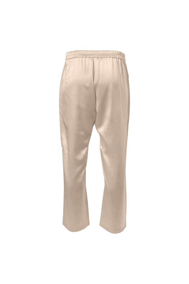 Cropped Silk Pants In Champagne