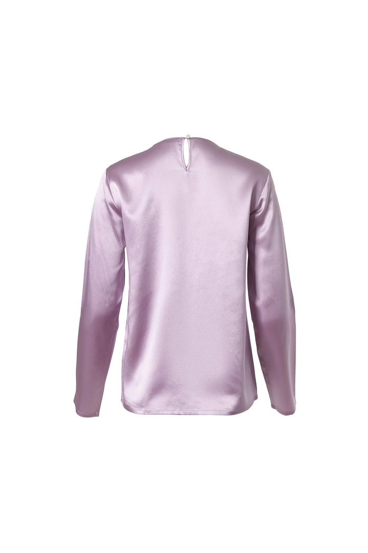 Cross Front Pleated Blouse In Snow Lilac