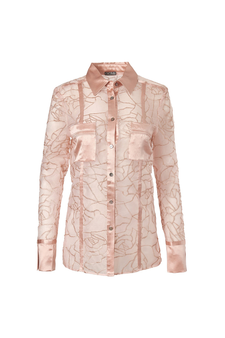 Diomi Transparent Modern Blouse - Rosy Pink