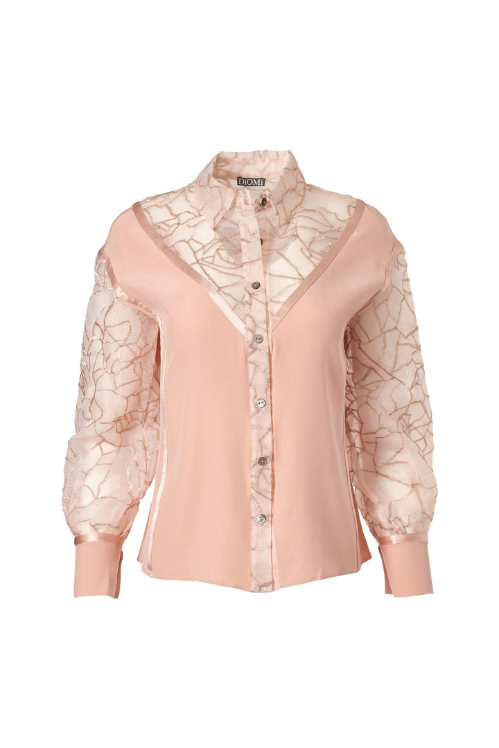 Drop Shoulder Bubble Blouse in Rosy Pink