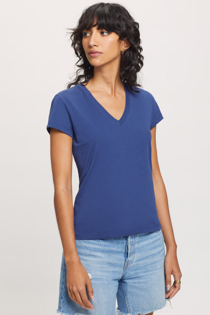 Classic V Neck Tee - Indigo