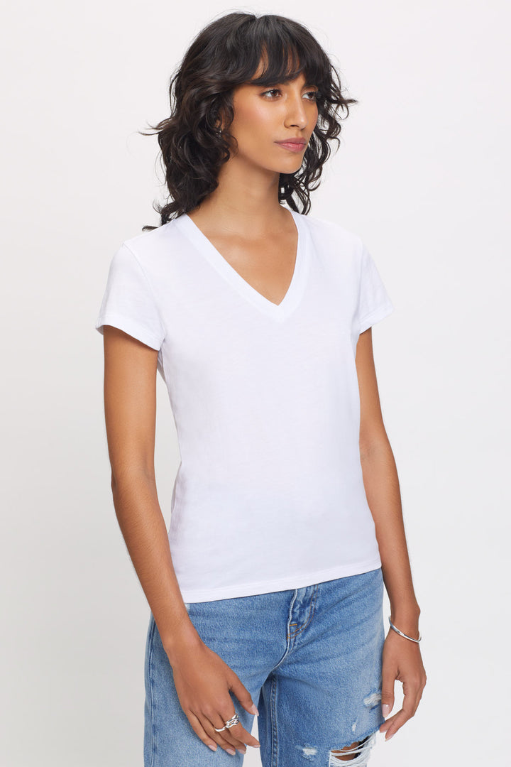 Classic V Neck Tee - White