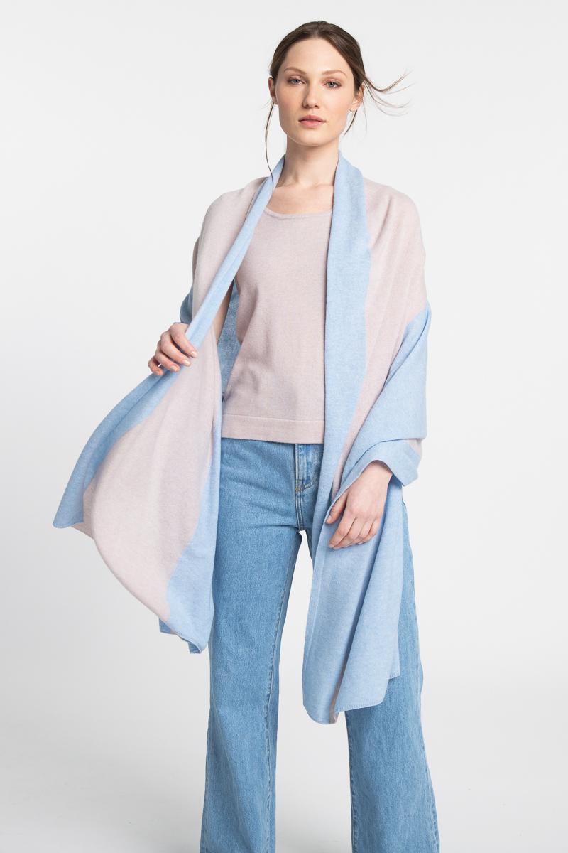 Kinross Cashmere Colorblock Wrap