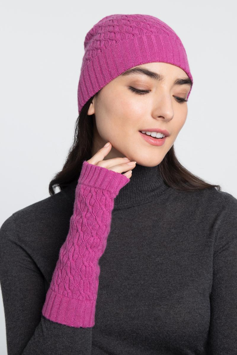 Kinross Cashmere Textured Fingerless Gloves