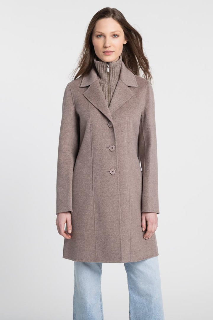 Kinross Knit Insert Notch Collar Coat