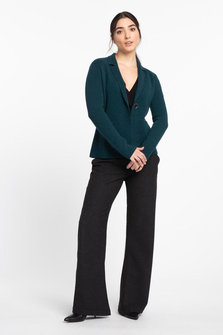 Kinross Cashmere Doubleknit Notch Collar Cardigan