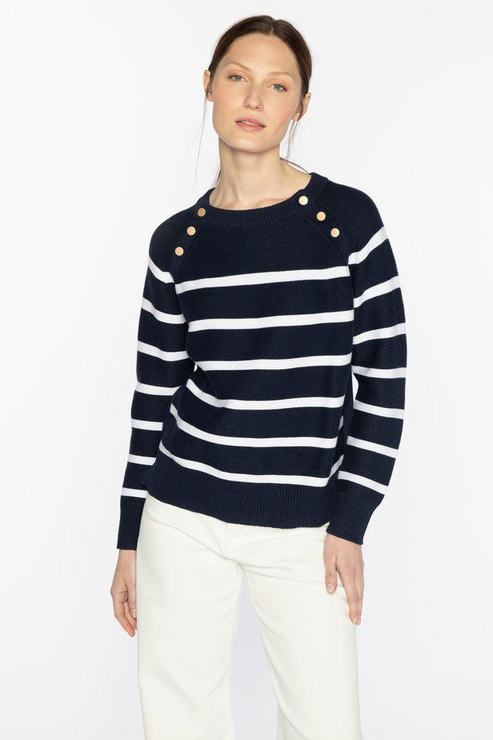 Kinross Stripe Button Crew