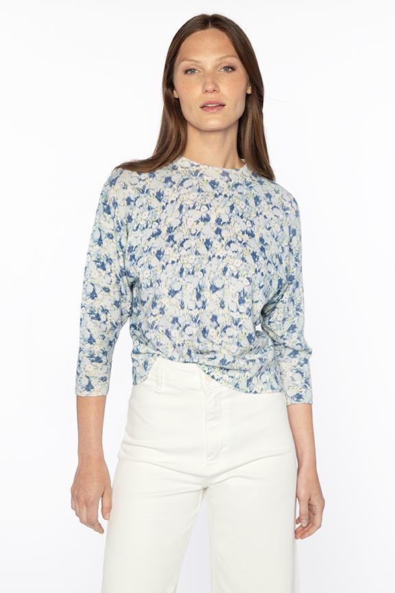 Kinross Mini Floral Crop Sweatshirt - Azul Multi