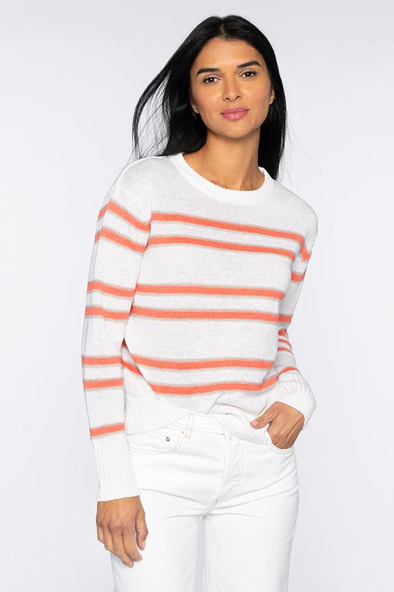 Crop Stripe Crew Kinross Cashmere