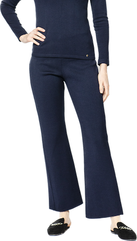 Monique Milano-Knit Boot Leg Pants; Dark Navy