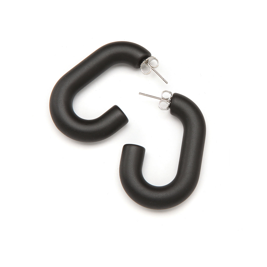 Pono Mini Barile Margo Earring in Matte Black