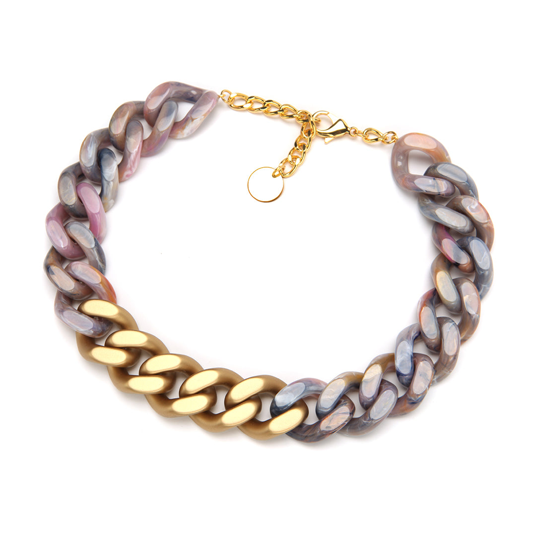 Pono Colette Luce Necklace in Pinkdenim