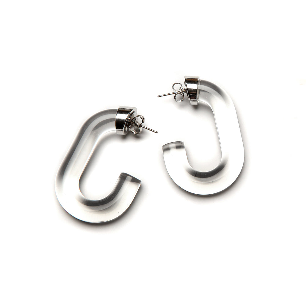 Pono Sara Resin Earrings in Silver