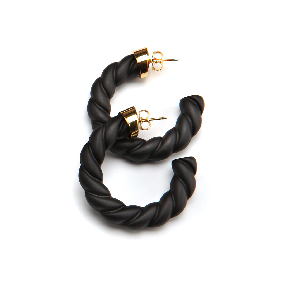 Pono Tia Barile Earring in Matte Blac