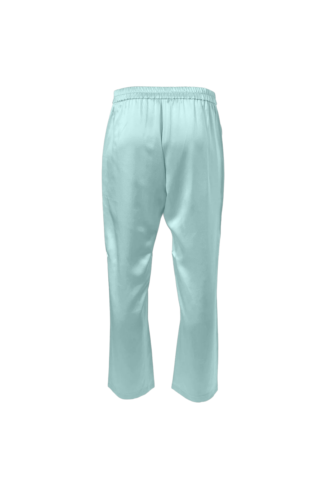 Cropped Silk Pants In Sea Foam