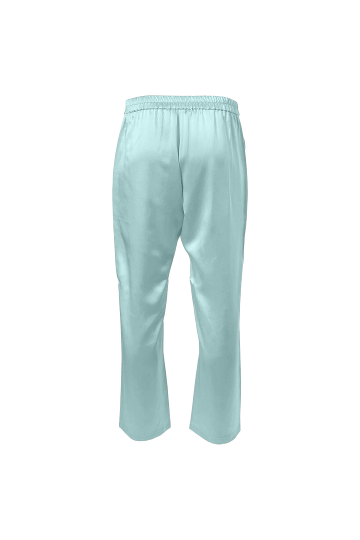 Cropped Silk Pants In Sea Foam