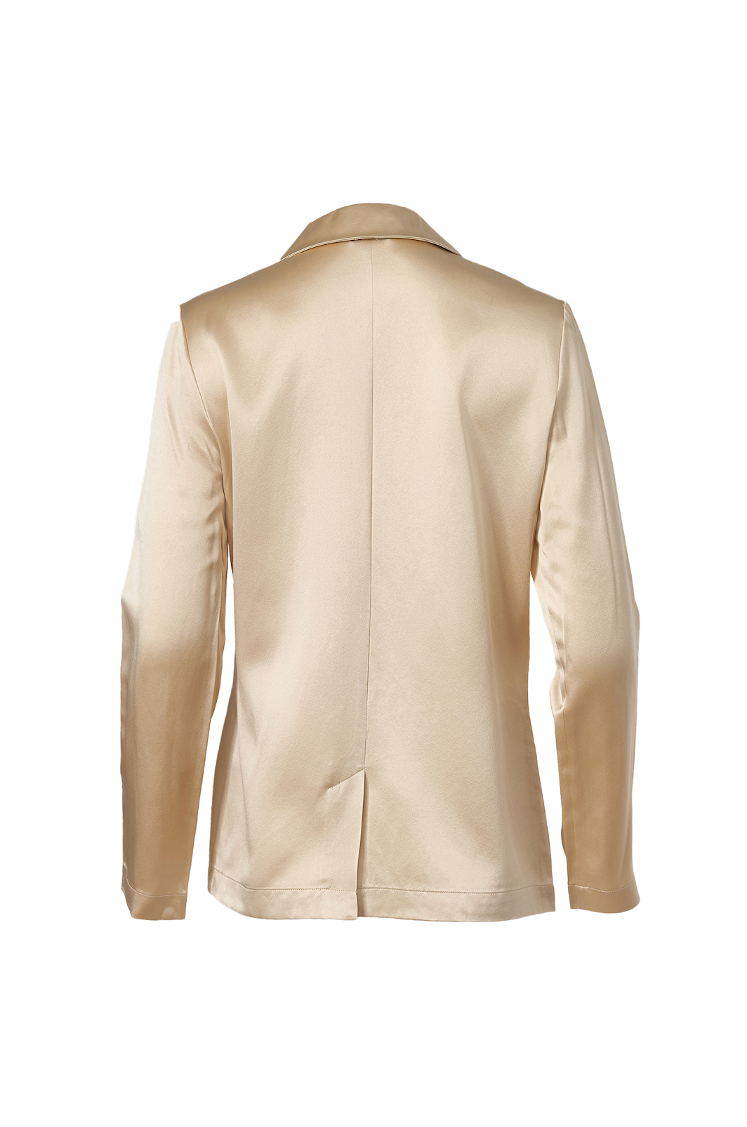 Silk Fitted Blazer In Champagne