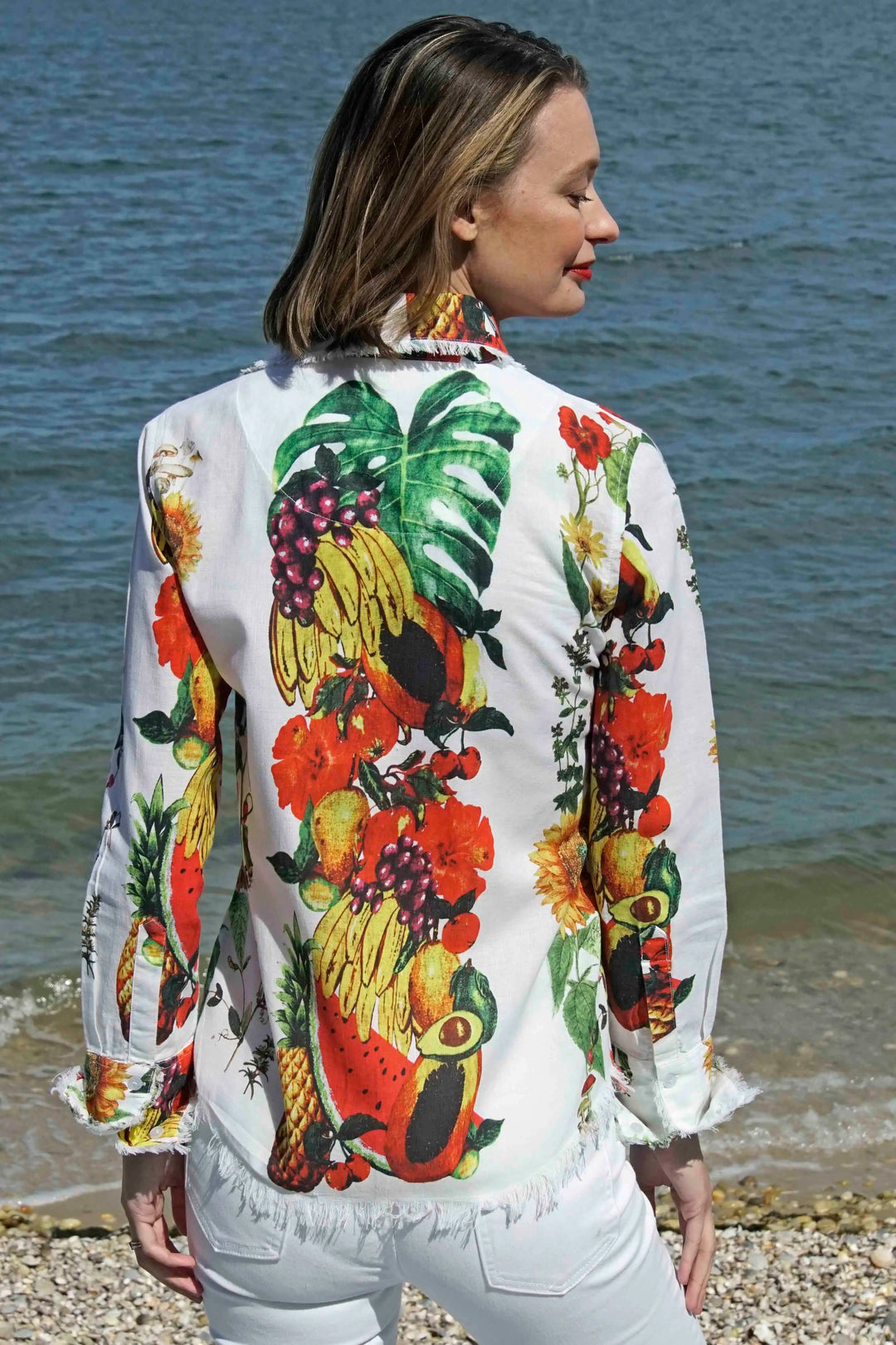 Dizzy-Lizzie Cape Cod Shirt With Sunflower Print