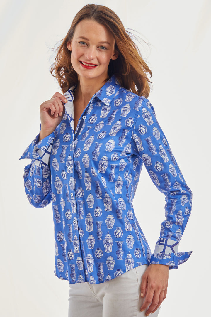 Dizzy Lizzie Rome Shirt Chinoiserie Pattern